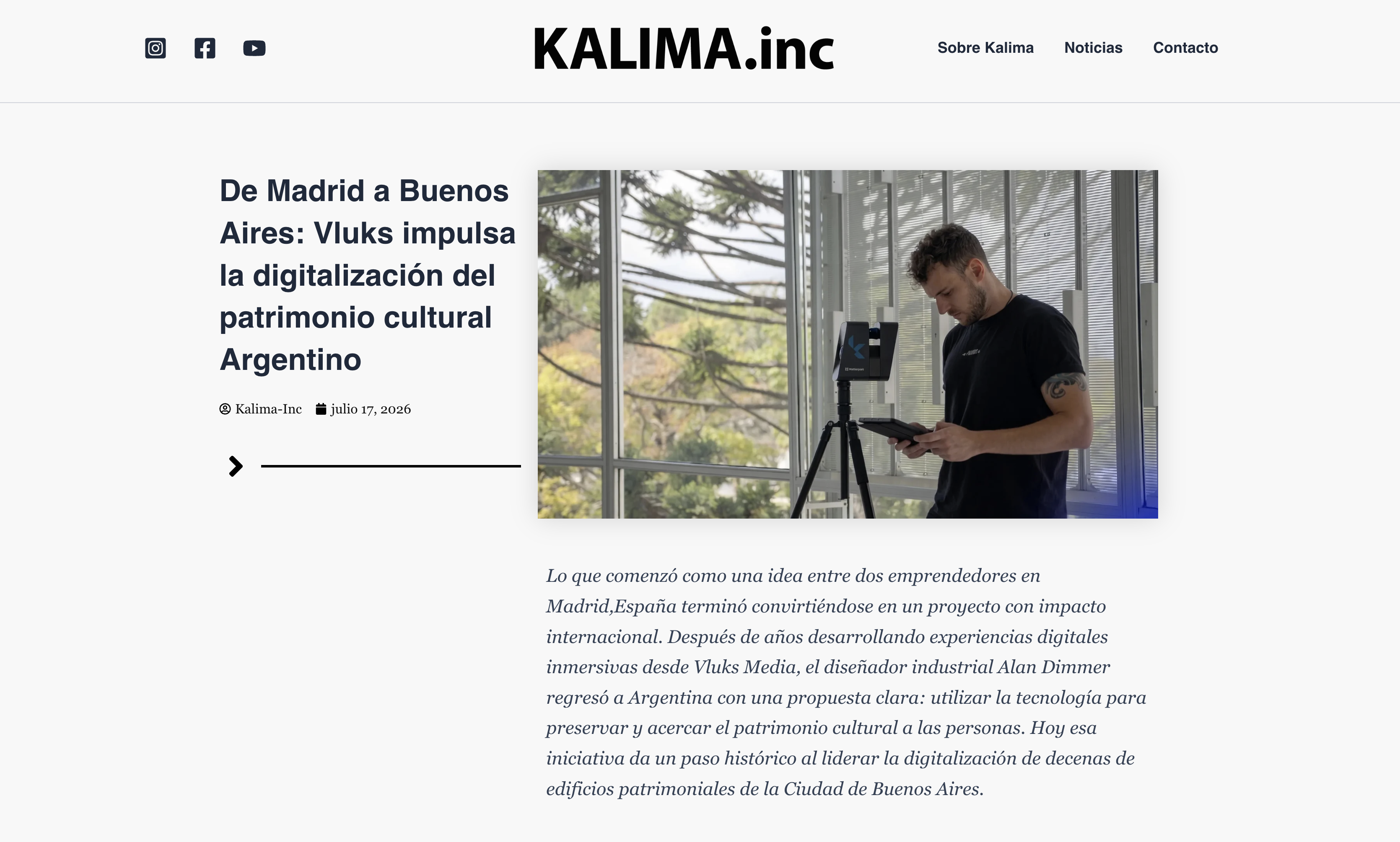 Kalima.inc article: De Madrid a Buenos Aires — Vluks impulsa la digitalización del patrimonio cultural Argentino